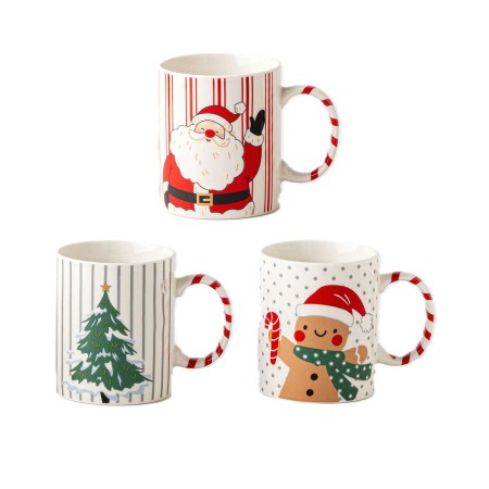 CHRISTMAS FACES MUG 350ML ASSORTED PORCELAIN