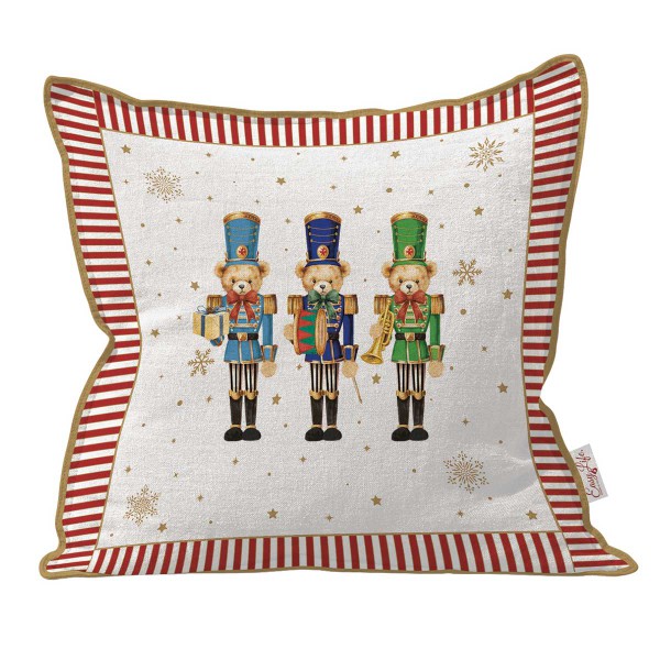 CHRISTMAS TEDDY WHITE ΜΑΞΙΛΑΡΙ ΔΙΑΚΟΣ 45Χ45ΕΚ