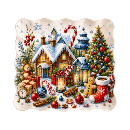 GINGERBREAD ΤΕΤΡΑΓΩΝΗ ΠΙΑΤΕΛΑ 25CM ΓΥΑΛΙ