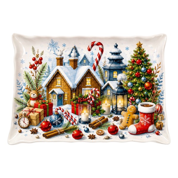GINGERBREAD ΟΡΘΟΓΩΝΙΑ ΠΙΑΤΕΛΑ 31X21CM ΓΥΑΛΙ