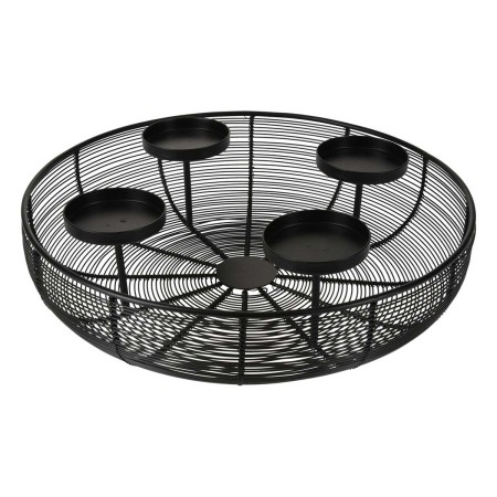 TEALIGHT HOLDER 4 CUPS 36X10 BLACK METAL