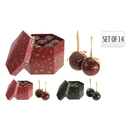 XMAS S/14 ORNAMENTS 7.5CM GIFT BOX ASSRT POLYESTER