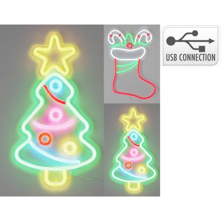 NEON XMAS FIGURINE ASSORTED DESIGN POLYESTER