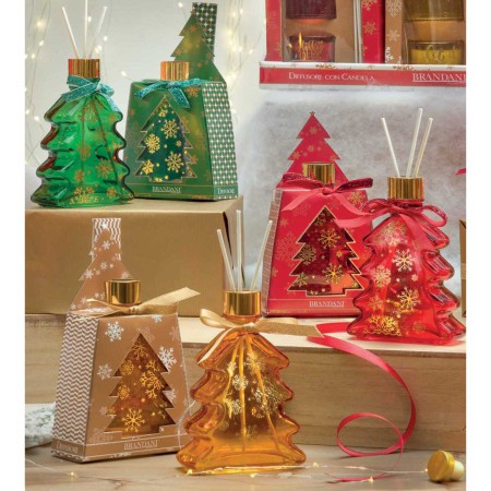 CHRISTMAS TREE DIFFUSER SET IN 3 COLORS IN DISPLAY