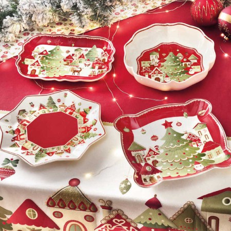 VILLAGGIO IN FESTA PLATE 24X25CM PORCELAIN 2