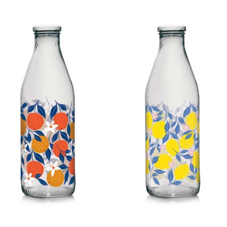 POP FRUIT GLASS MILK BOTTLE 1L
