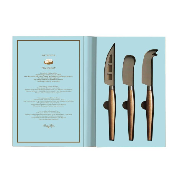 GIT NOVELS 3PCS CHEESE KNIVES IN GIFT BOX