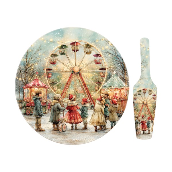 FAIRYTALE ROUND PLATE & SCOOP 30CM GIFT BOX GLASS