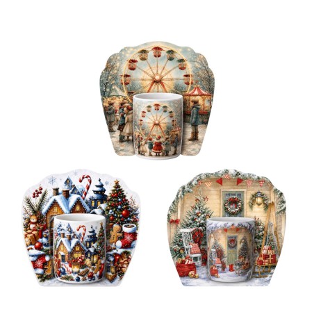 CHRISTMAS ICONS PORCELAIN MUG 350ML COLOR SLEEVE