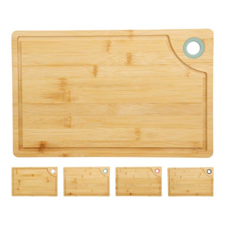 BAMBOO CUTTING BOARD 36X23 SILICON RING ASSORTED