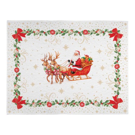 CHRISTMAS HERITAGE SANTA POLYESTER THROW 130X170CM