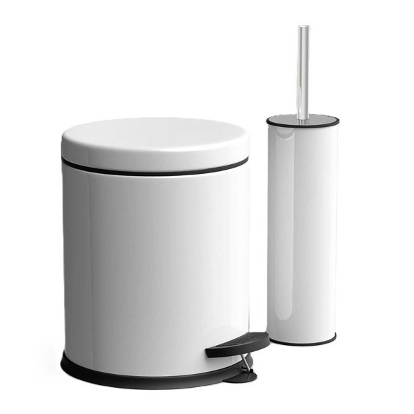 MICRO NEW SET PEDAL BIN 5LT & TOILET BRUSH WHITE