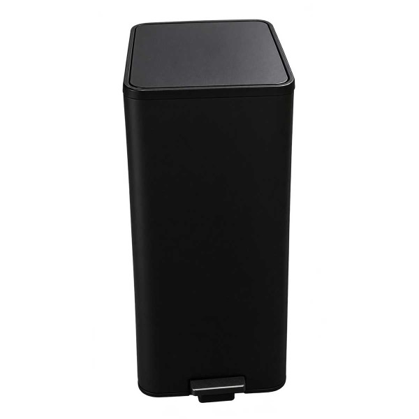 KITCHEN BLACK RECTANG. WASTE BIN 40LT SOFT-CLOSE