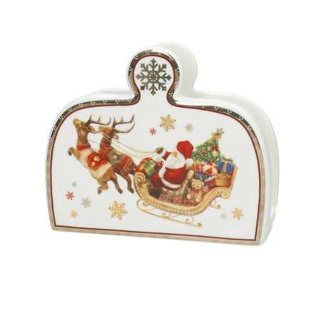 CHRISTMAS PORCELAIN NAPKIN HOLDER