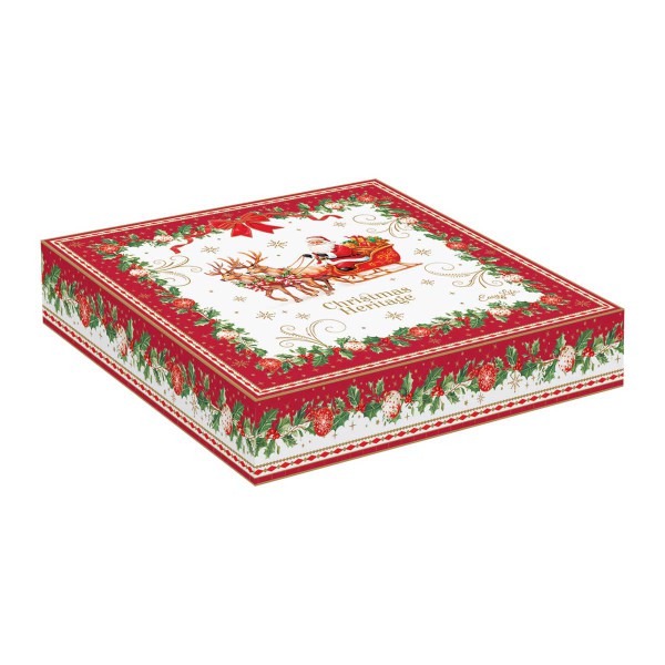 CHRISTMAS HERITAGE 2-TIER PORC CAKE PLATE 21/16CM