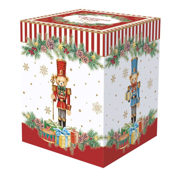 CHRISTMAS TEDDY PORC. MUG&LID&METAL INFUSER 350M