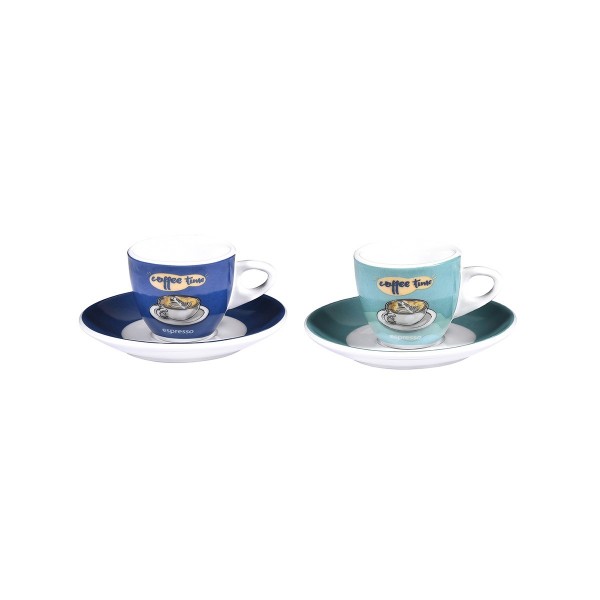 COFFEE TIME CUP & SAUCER 80ML PORCELAIN