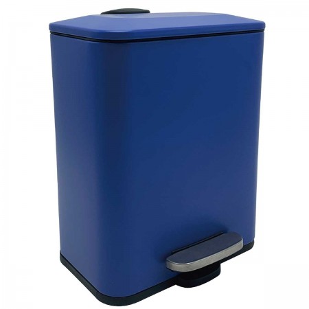 RECTANGLE STEP DUST BIN MATT BLUE 5LT STAIN.STEEL