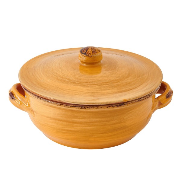 LE PRIMIZIE ROUND YELLOW CASSEROLE 24CM STONEWARE