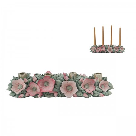 ROSE CANDLEHOLDERS 4 SPACES 44X12,5X9,2CM RESIN