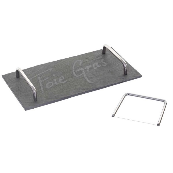 FOIE GRAS SLATE TRAY W/HANDLES 25,5X13,5CM