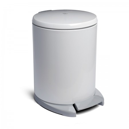 CIGO WHITE WASTE BIN 6LT SOFT-CLOSE METAL
