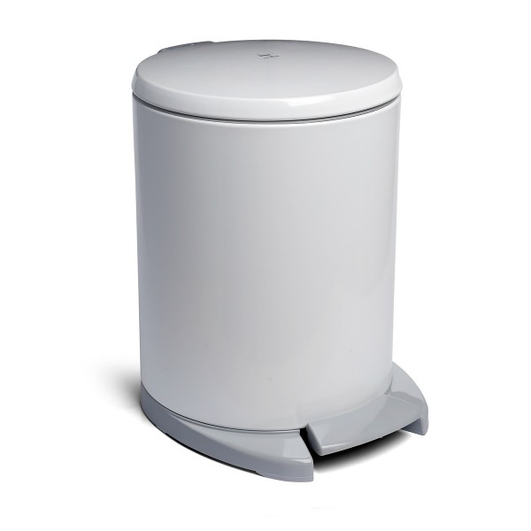 CIGO WHITE WASTE BIN 6LT SOFT-CLOSE METAL