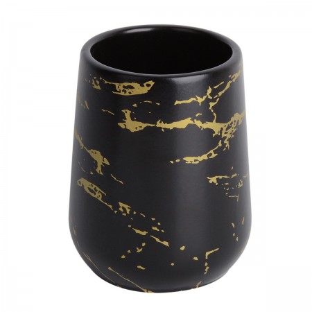 MARBLE GOLD TOOTHBRUSH HOLDER CERAMIC