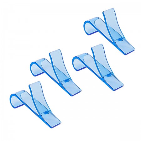 TOWEL HOOK TRANS. BLUE 4PCS SET