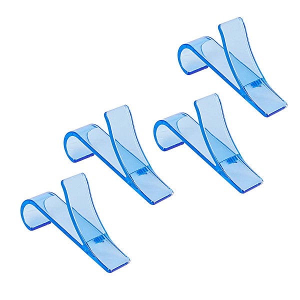 TOWEL HOOK TRANS. BLUE 4PCS SET