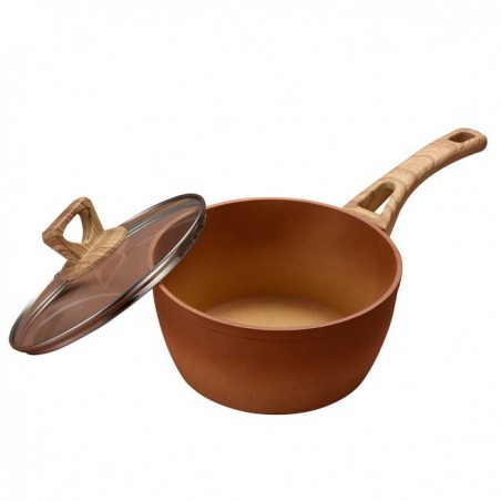 TERRACOTTA CASSEROLE 18CM WITH LID NON-STICK