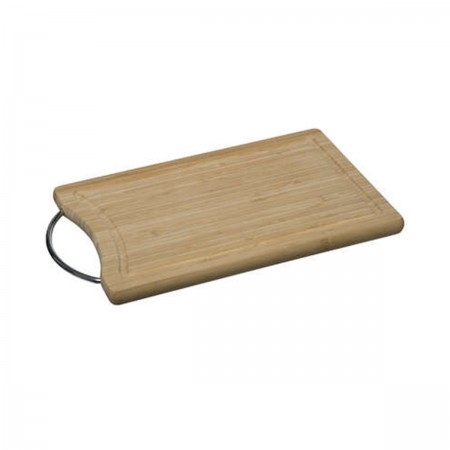 BAMBOO CUTTING BOARD 30X20 W/ METAL HANDLE