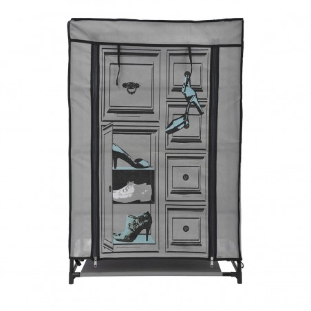 PRINTED SHOE WARDROBE PINK/BLUE METAL/POLYPROPYL