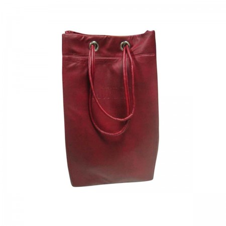 LAUNDRY BASKET RED LEATHER