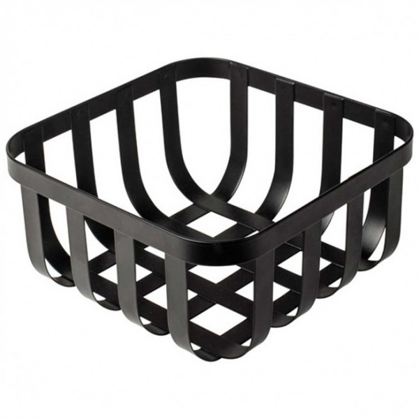 FRUIT BASKET SQUARE METAL BLACK 19,5X19,5CM