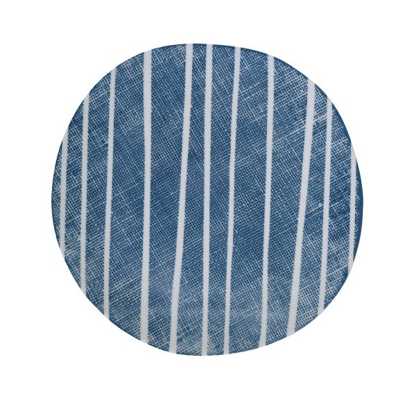 BLUE BREEZE STRIPS PORCELAIN SIDE PLATE 21CM