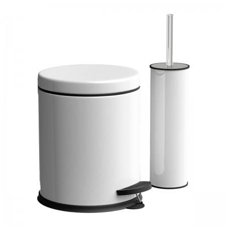 MICRO NEW SET PEDAL BIN 5LT&TOILET BRUSH WHITE