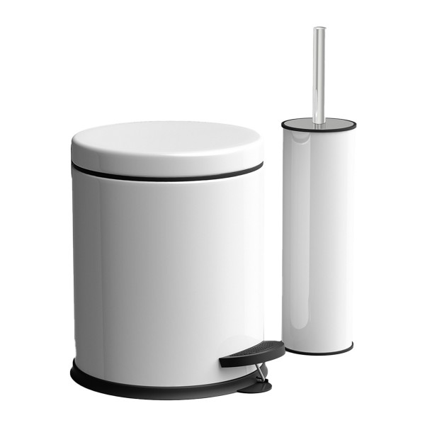 MICRO NEW SET PEDAL BIN 5LT&TOILET BRUSH WHITE