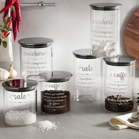 CAFFE GLASS JAR 700ML W/METAL LID 2