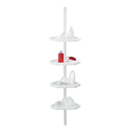 BATH CORNER SHELF STEEL TUBES WHITE