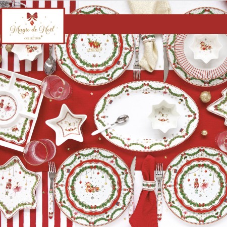 MAGIE NOEL 2-TIER PORCELAIN CAKE PLATE 27/19CM 2
