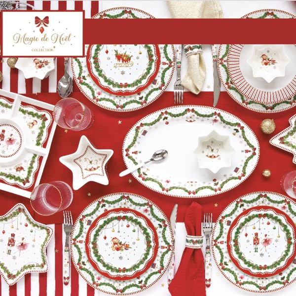 MAGIE NOEL 2-TIER PORCELAIN CAKE PLATE 27/19CM