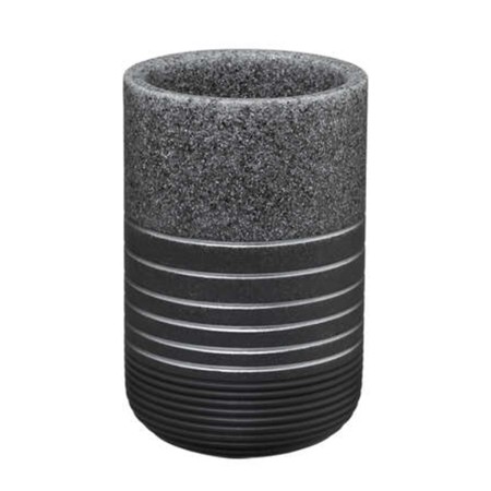 SILVER TOOTHBRUSH TUMBLER GREY POLYRESIN