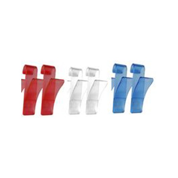 TOWEL HOOK TRANSPARENT-RED-BLUE 2PCS SET