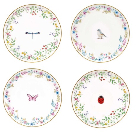 FANCY GARDEN SET 2PCS PORCEL PLATE 16CM 2 DESIGNS