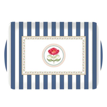 FLOWERY TRAY WITH HANDLES 33X22 MELAMINE