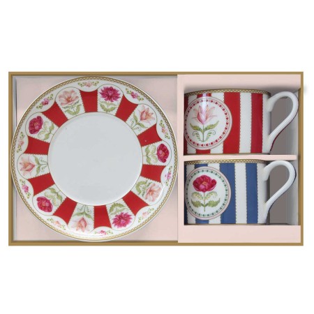 FLOWERY SET 2PCS TEA CUP&SAUCER 240ML PORCEL 2