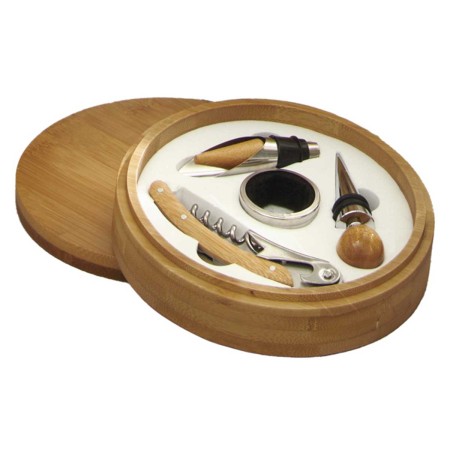 GOURMET 4PCS ACCESSORIES FOR WINE BAMBOO CASE