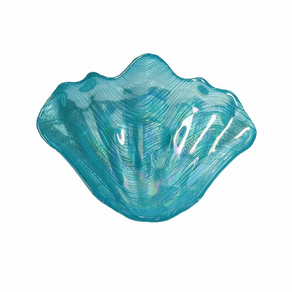 RIFLESSI SHELL TURQUOISE GLASS BOWL 20CM