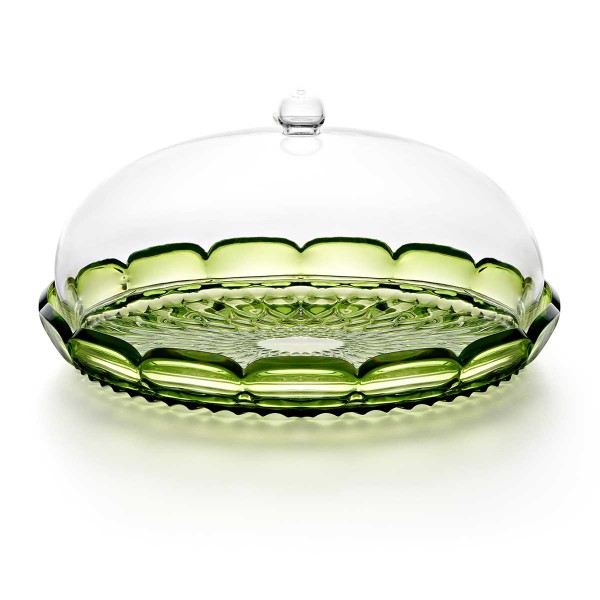 VANITY WATERLILY CAKE SERVING SET 30CM GREEN ACRYL